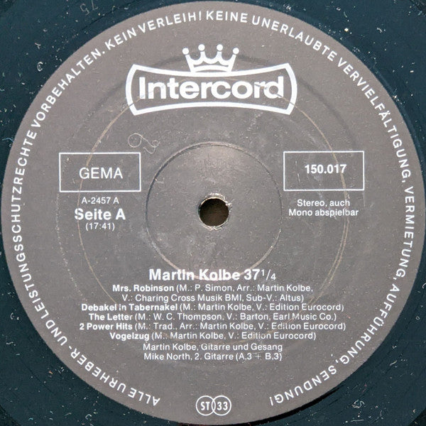 Martin Kolbe : 37 1/4 (LP, Album, RE)