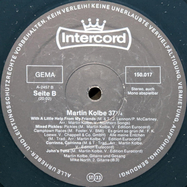 Martin Kolbe : 37 1/4 (LP, Album, RE)