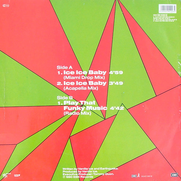 Vanilla Ice : Ice Ice Baby (Remix) (12", Single)