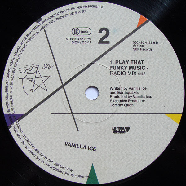 Vanilla Ice : Ice Ice Baby (Remix) (12", Single)
