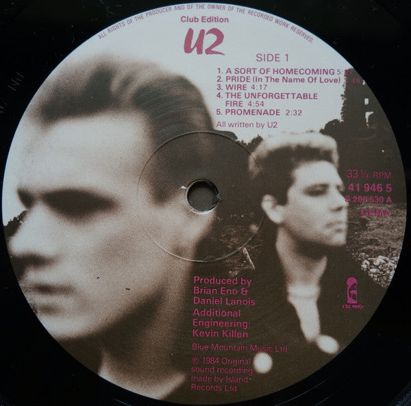 U2 : The Unforgettable Fire (LP, Album, Club)