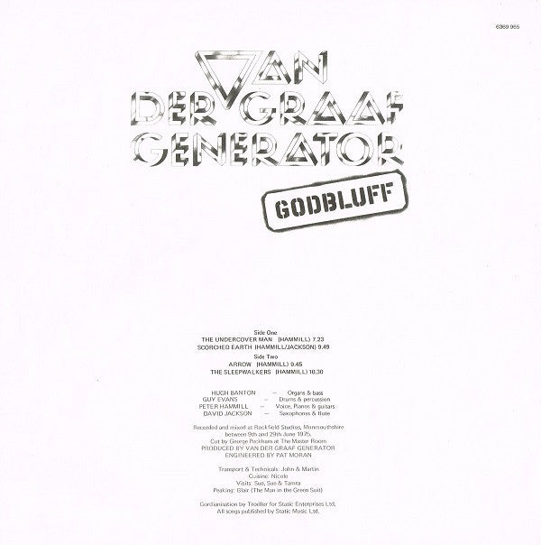 Van Der Graaf Generator : Godbluff (LP, Album)