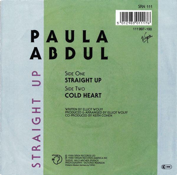 Paula Abdul : Straight Up (7", Single)