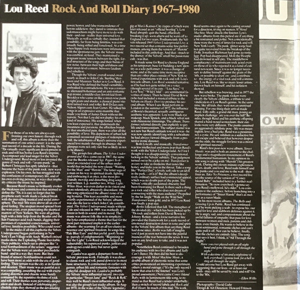 Lou Reed : Rock And Roll Diary 1967-1980 (2xLP, Comp, RP, Gat)