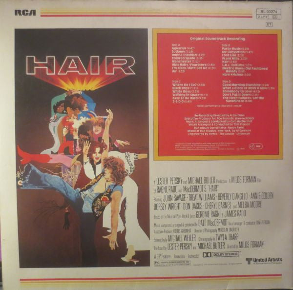 Galt MacDermot : Hair (Original Soundtrack Recording) (2xLP, Album)