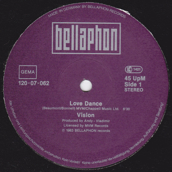 Vision (13) : Love Dance (Special Remix) (12", Single)