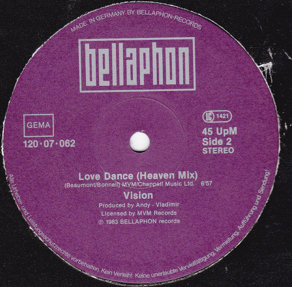 Vision (13) : Love Dance (Special Remix) (12", Single)