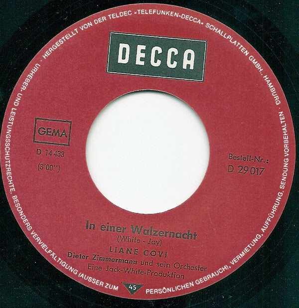 Liane Covi : In Einer Walzernacht (7", Single)
