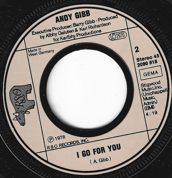 Andy Gibb : Time Is Time / I Go For You (7", Single)