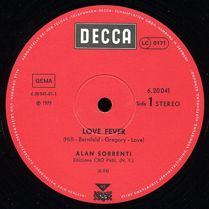 Alan Sorrenti : Love Fever (12")