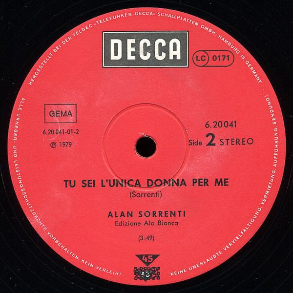 Alan Sorrenti : Love Fever (12")