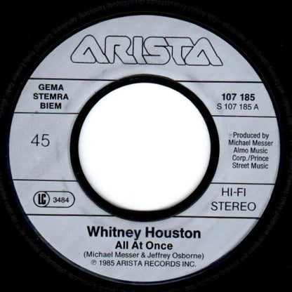 Whitney Houston : All At Once (7", Single)