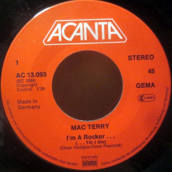 Mac Terry : I'm A Rocker (Till I Die) (7", Single)