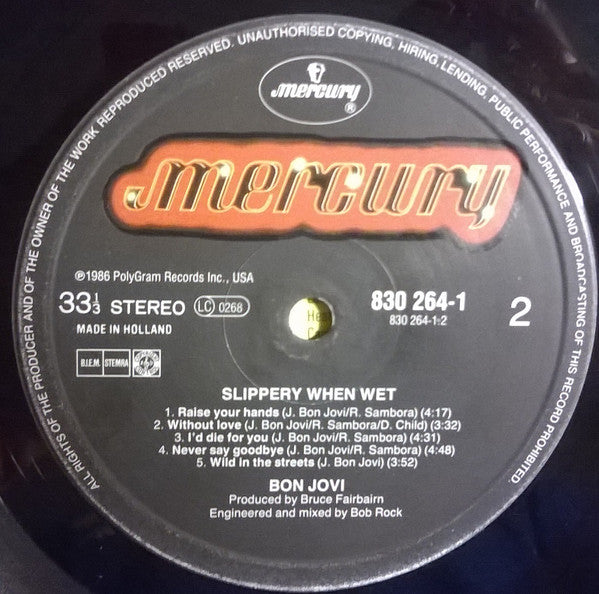 Bon Jovi : Slippery When Wet (LP, Album)