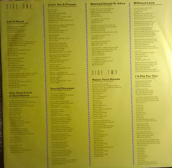 Bon Jovi : Slippery When Wet (LP, Album)