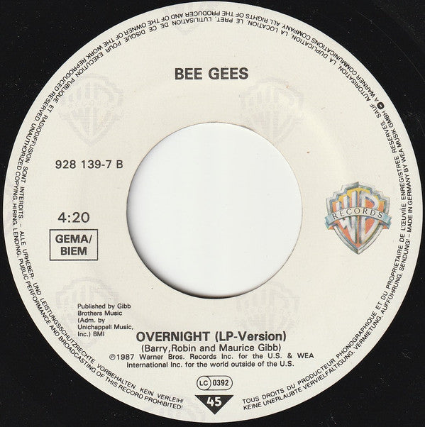 Bee Gees : E·S·P (7", Single)