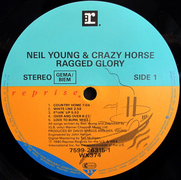 Neil Young + Crazy Horse : Ragged Glory (LP, Album)