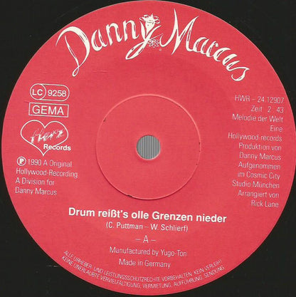 Danny Marcus : Drum Reißt's Olle Grenzen Nieder (7", Single)
