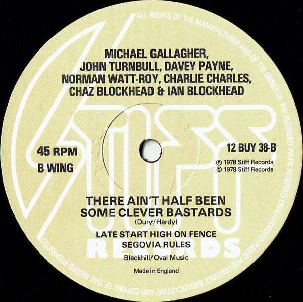 Ian & The Blockheads* : Hit Me With Your Rhythm Stick (12", Single, RE, RP)