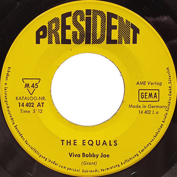The Equals : Viva Bobby Joe / Instant Love (7", Single, Mono)