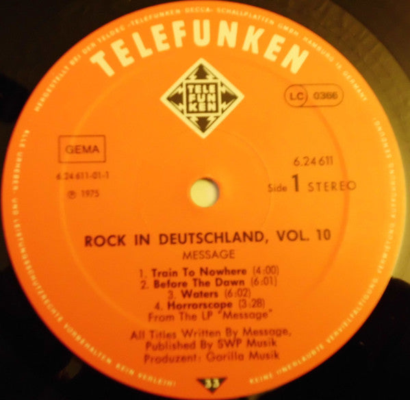 Message (3) : Rock In Deutschland Vol 10 (LP, Comp)