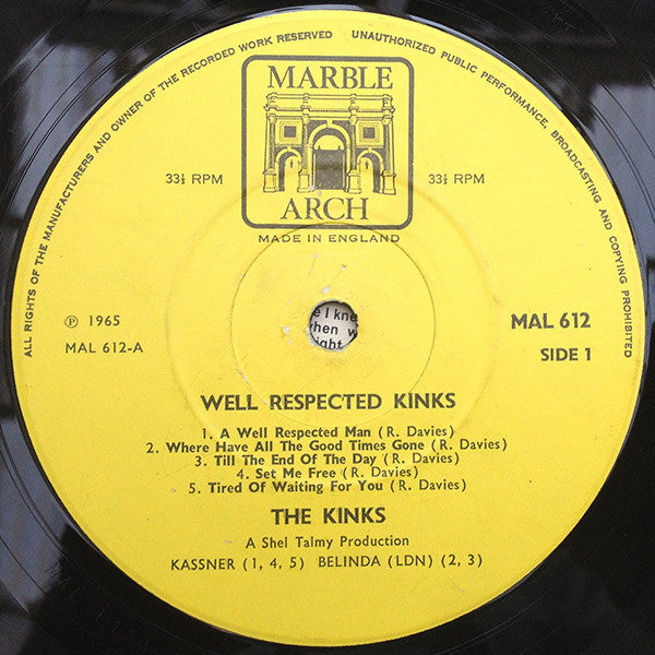 The Kinks : Well Respected Kinks (LP, Comp, Mono, Fli)
