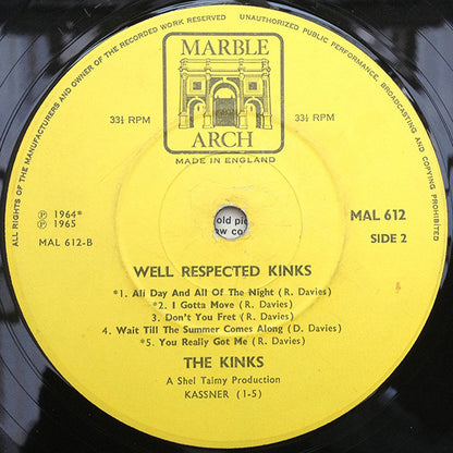 The Kinks : Well Respected Kinks (LP, Comp, Mono, Fli)