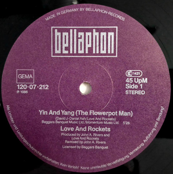 Love And Rockets : Yin And Yang (The Flowerpot Man) / Kundalini Express (12", Maxi)