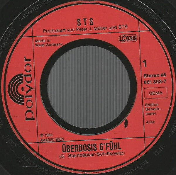 STS (3) : Überdosis G' Fühl (7", Single)