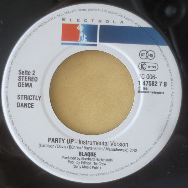 Blaque : Party Up (7", Single)