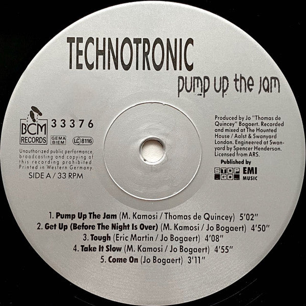 Technotronic : Pump Up The Jam (LP, Album, RE)