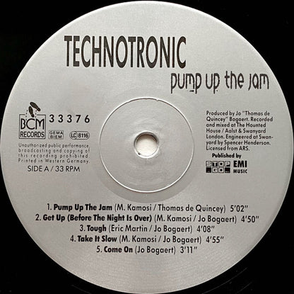 Technotronic : Pump Up The Jam (LP, Album, RE)