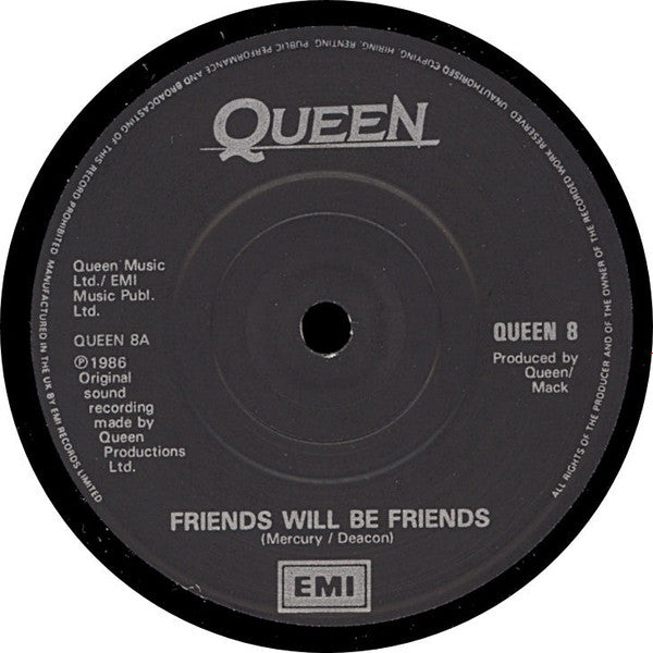Queen : Friends Will Be Friends (7", Single, Car)