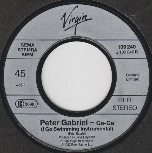 Peter Gabriel : Red Rain (7", Single)