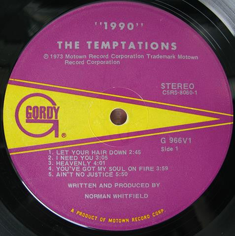 The Temptations : 1990 (LP, Album, Ind)