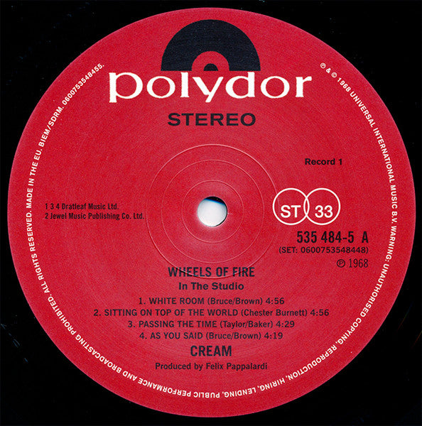 Cream (2) : Wheels Of Fire (2xLP, Album, RE, 180)