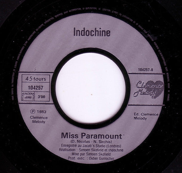 Indochine : Miss Paramount / Pavillon Rouge (7", Single)