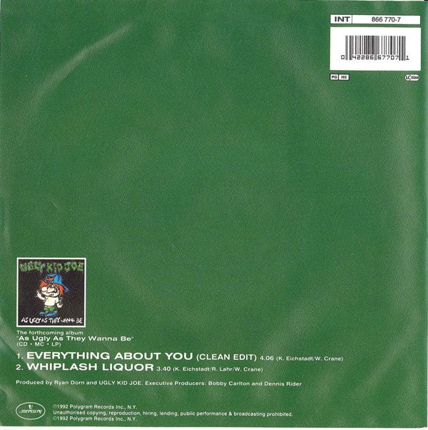 Ugly Kid Joe : Everything About You (7", Single)