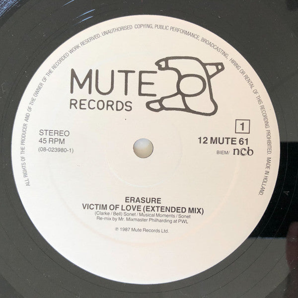 Erasure : Victim Of Love (Remix) (12", Single)
