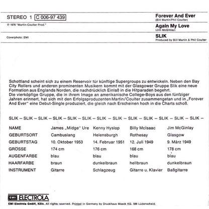 Slik : Forever And Ever (7", Single)