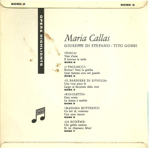 Maria Callas / Giuseppe di Stefano : Rigoletto: Caro Nome / La Donna È Mobile (7")