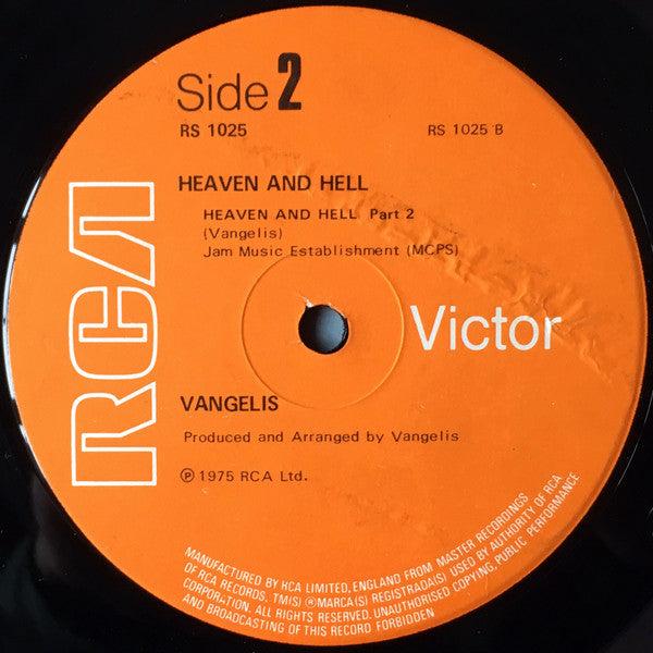 Vangelis : Heaven And Hell (LP, Album, Gat)