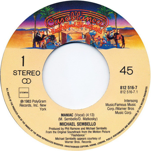 Michael Sembello : Maniac (7", Single)