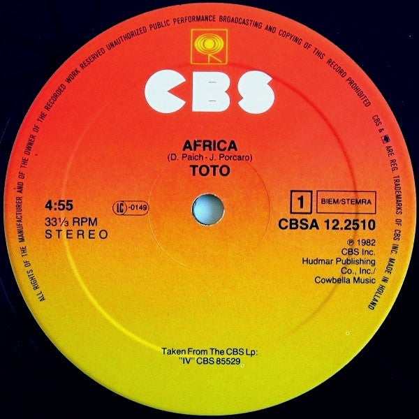 Toto : Africa (12", Maxi)