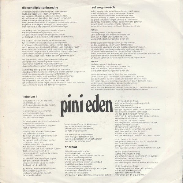 Pini Eden : Die Schallplattenbranche (7", Promo)