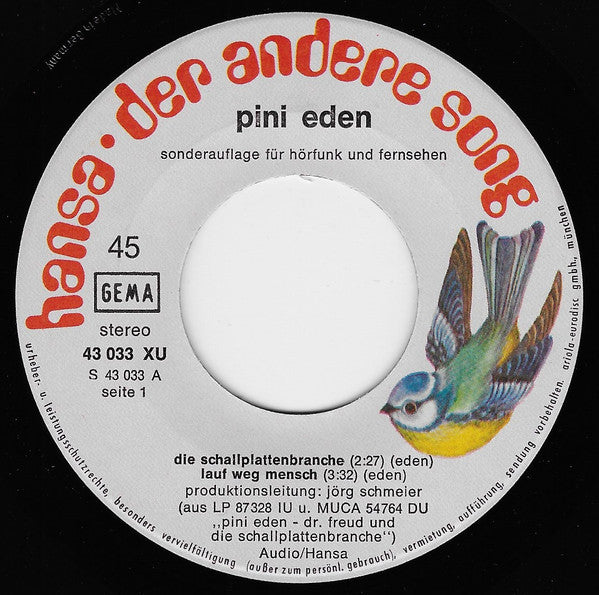 Pini Eden : Die Schallplattenbranche (7", Promo)