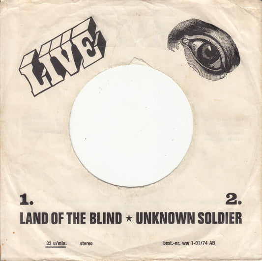 Live (4) : Land Of The Blind  (7", Single)