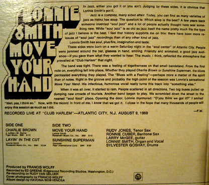 Lonnie Smith : Move Your Hand (LP, Album, Gat)