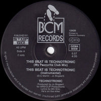 Technotronic Feat. MC Eric : This Beat Is Technotronic (12", Maxi, Son)