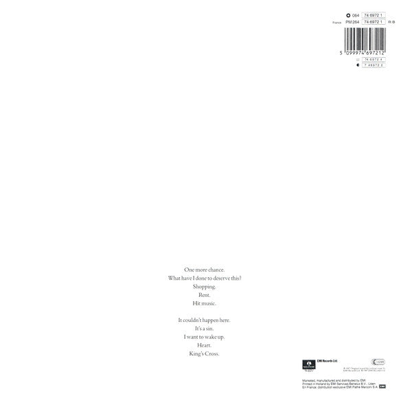 Pet Shop Boys : Actually (LP, Album)
